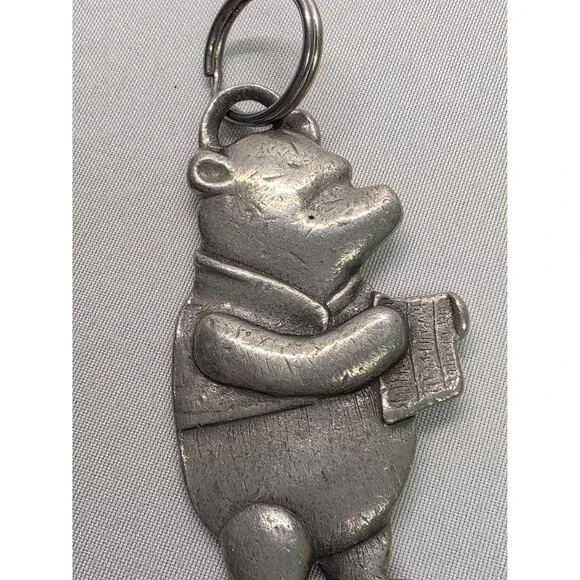 Vintage Winnie the Pooh Keychain Metal Charm – Classic Bear Holding Honey Pot - Picture 2 of 5
